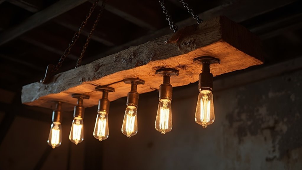 distinctive salvaged timber lamps